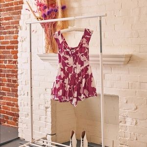 THE ELISABETH ROMPER DRESS - PINK & WHITE SILK